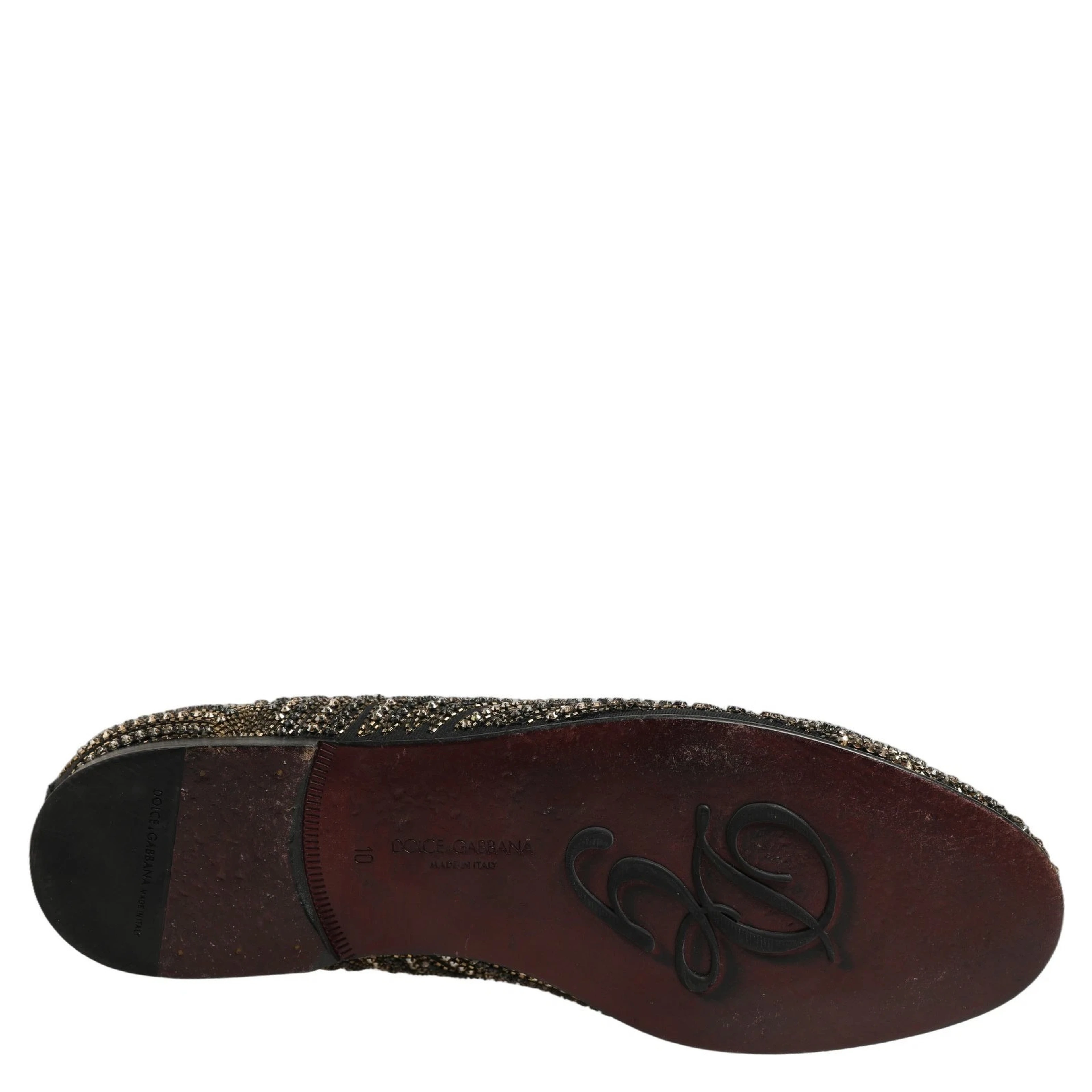 Black Gold Embellished Slippers Loafers Shoes