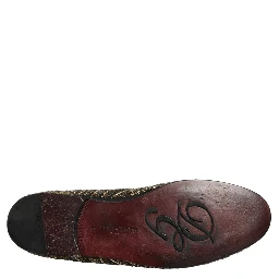 Black Gold Embellished Slippers Loafers Shoes