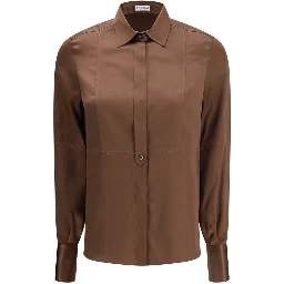 Brown Silk Dress Shirt