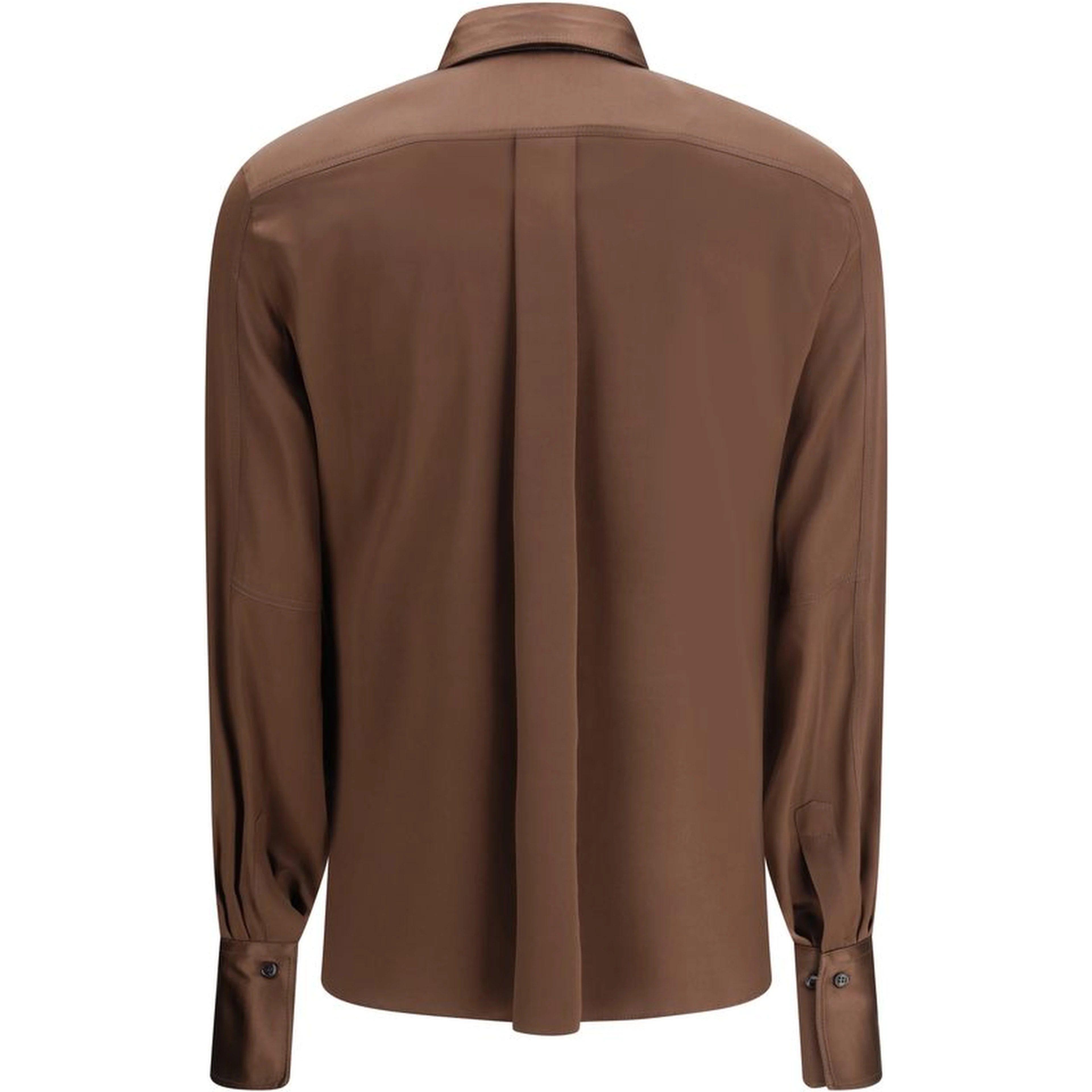 Brown Silk Dress Shirt
