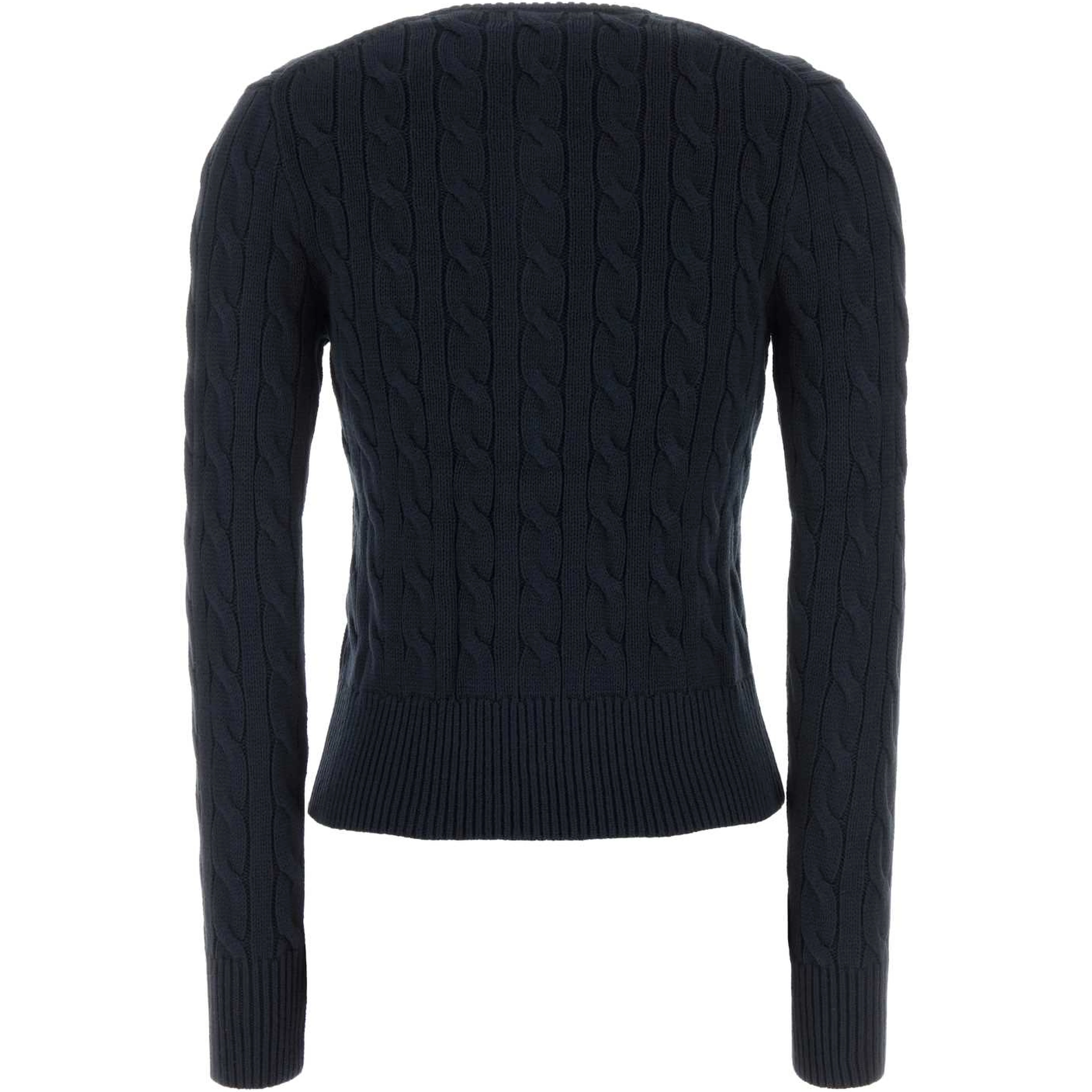 CABLE-KNIT COTTONCREWNECK CARDIGAN
