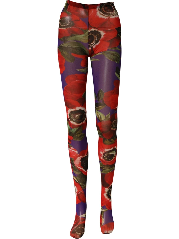 Multicolor Floral Nylon Tights Stockings Socks
