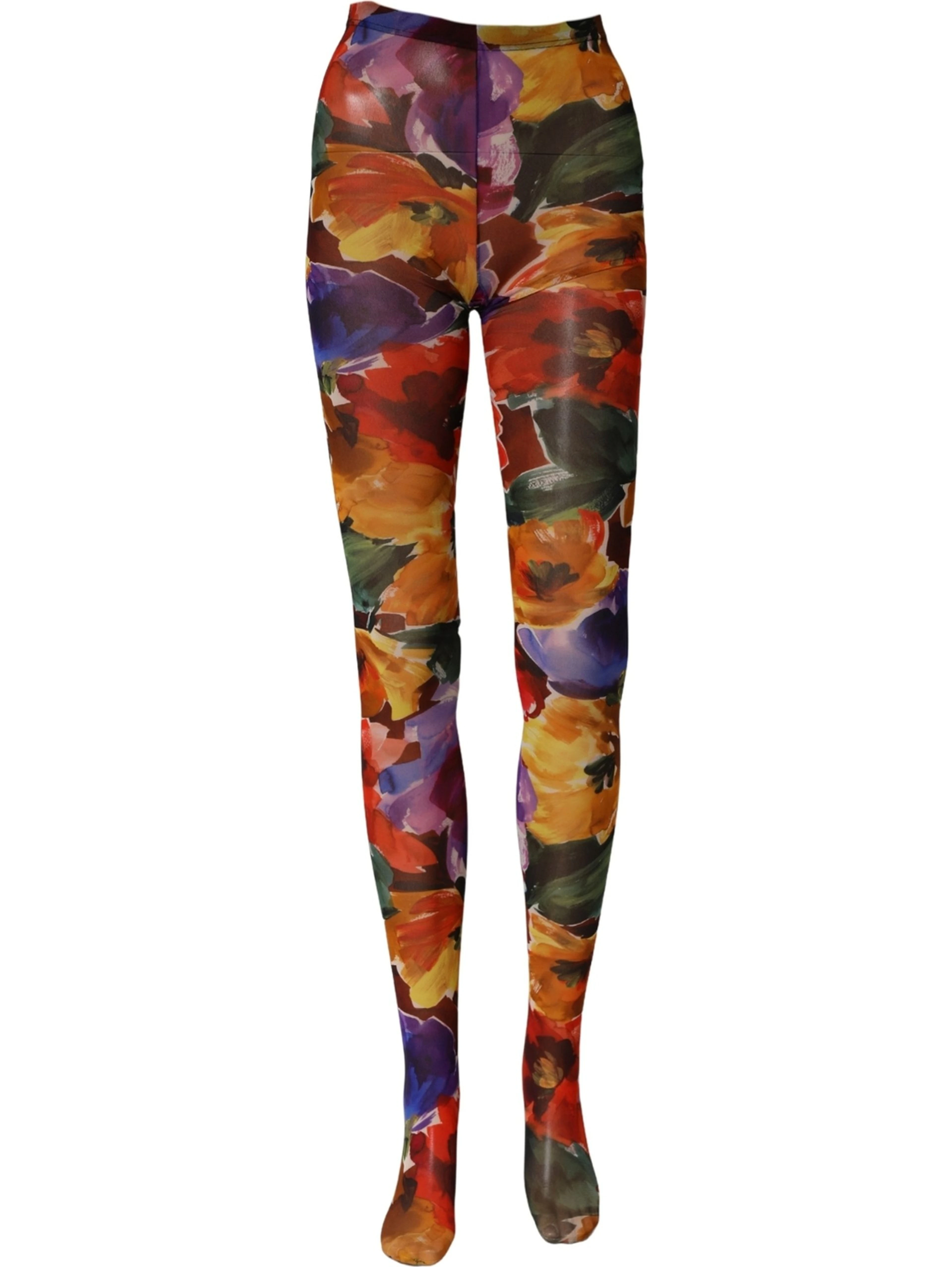 Multicolor Floral Nylon Tights Stockings Socks