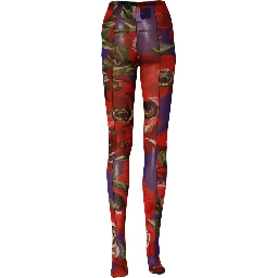 Multicolor Floral Nylon Tights Stockings Socks