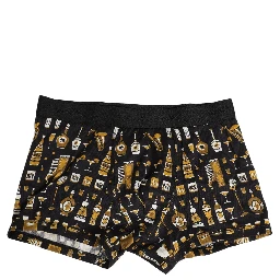 Black Cocktail Print Regular Boxer Underwear