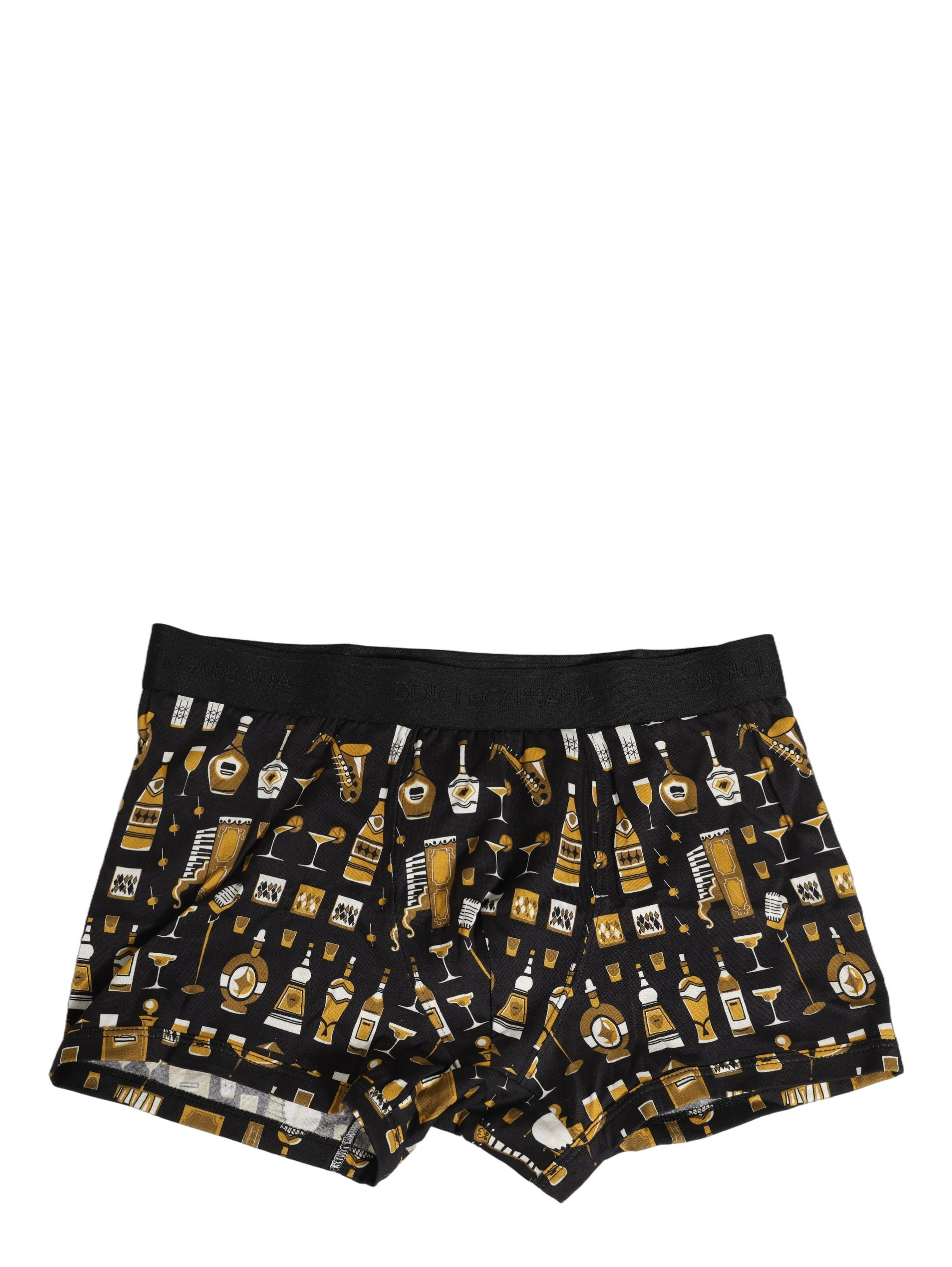Black Cocktail Print Regular Boxer Underwear