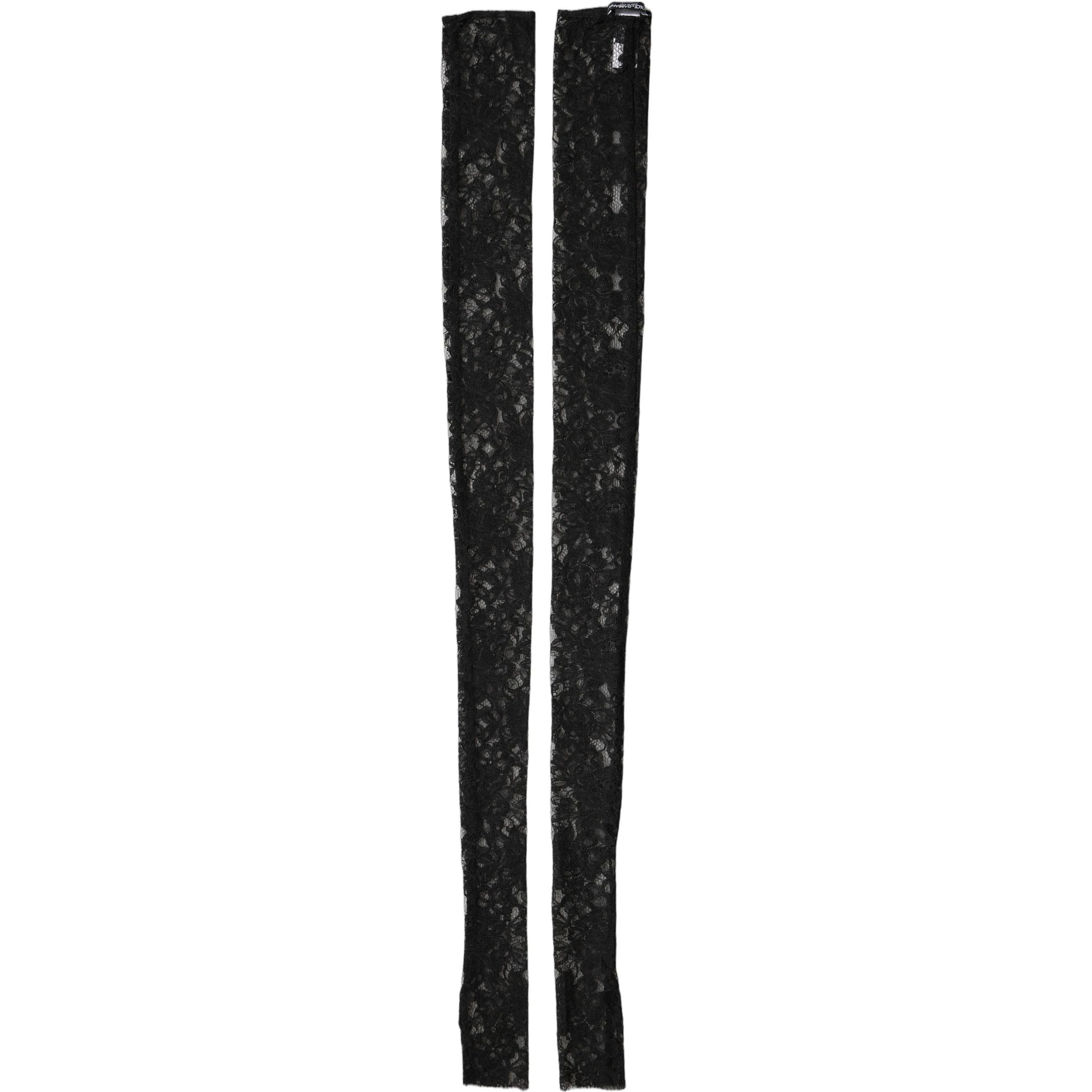 Sleeves Black Nylon Floral Lace Warmer Arm