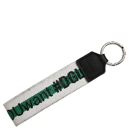 Green Logo Polyester Silver Brass Holder Keychain Keyring