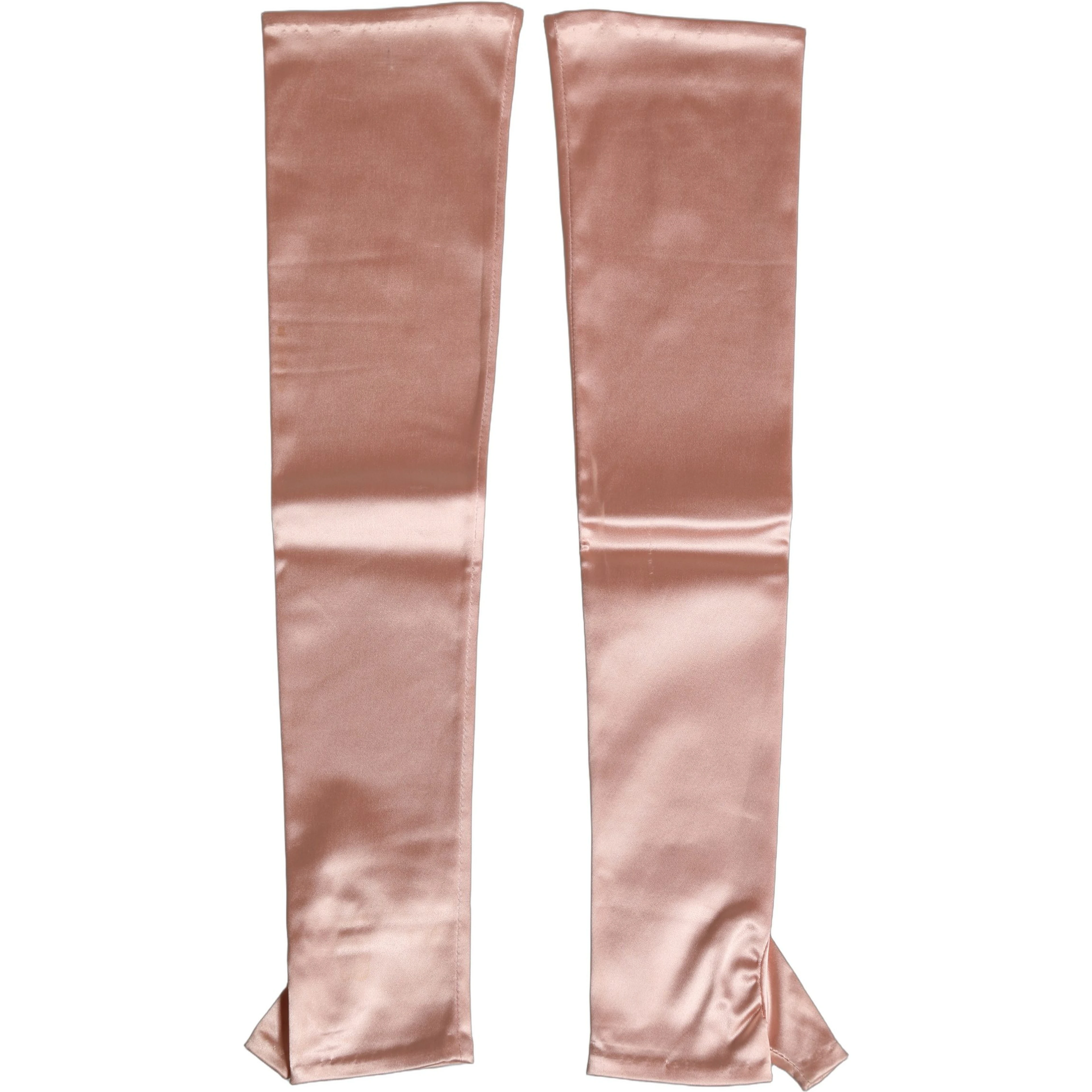 Pink Satin Long Opera Fingerless Gloves