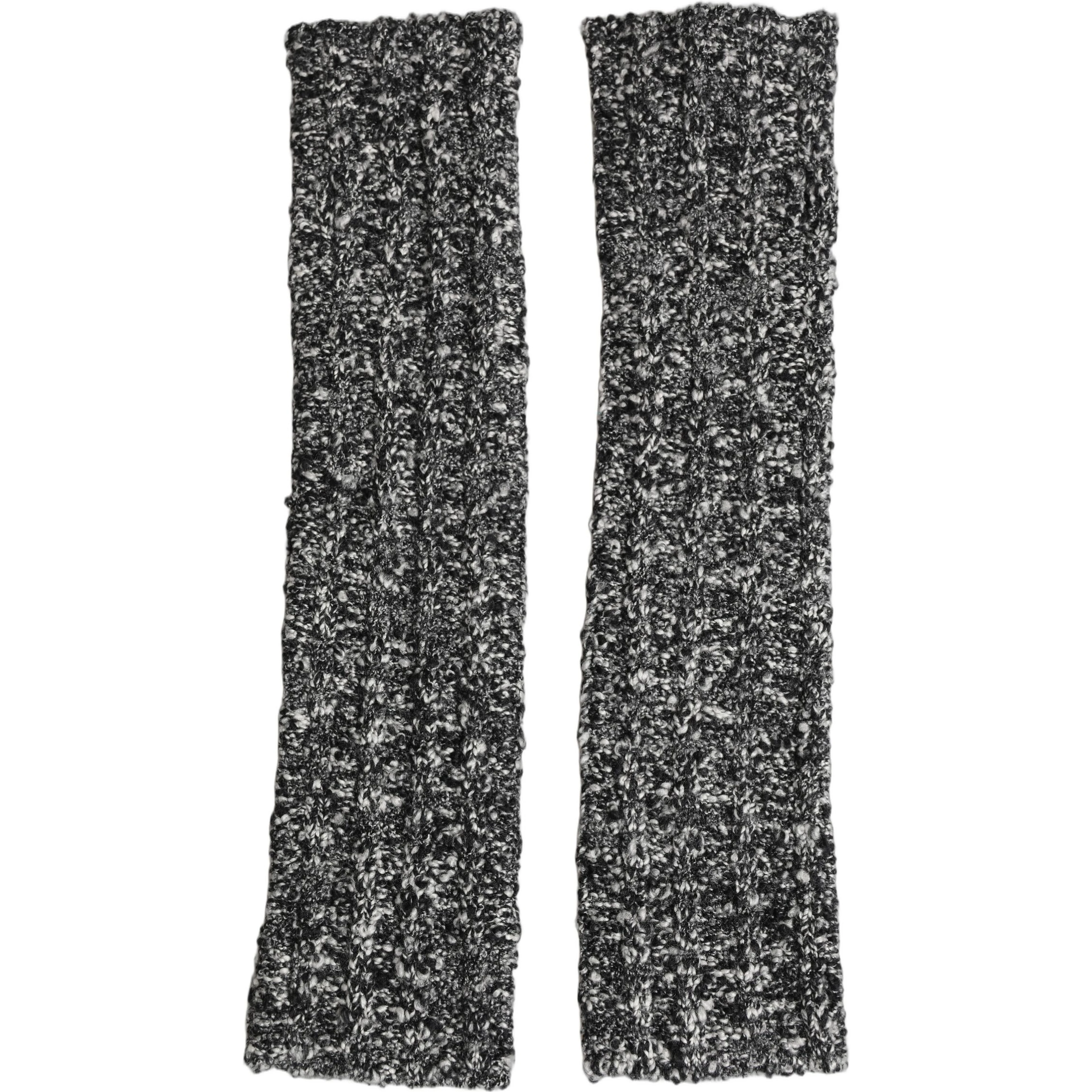 Sleeves Black Wool Blend Knitted Warmer Arm