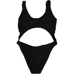 Black Cutout Logo One Piece Swimsuit Swimwear