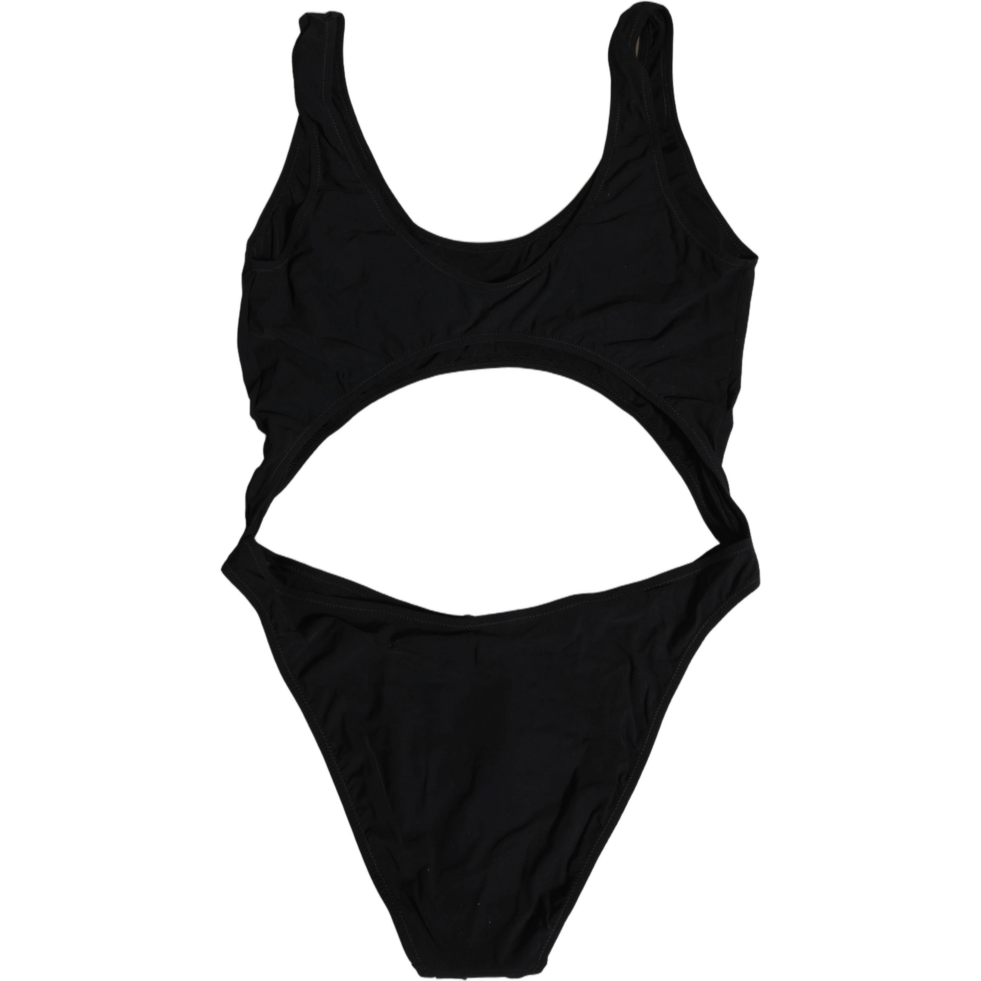 Black Cutout Logo One Piece Swimsuit Swimwear