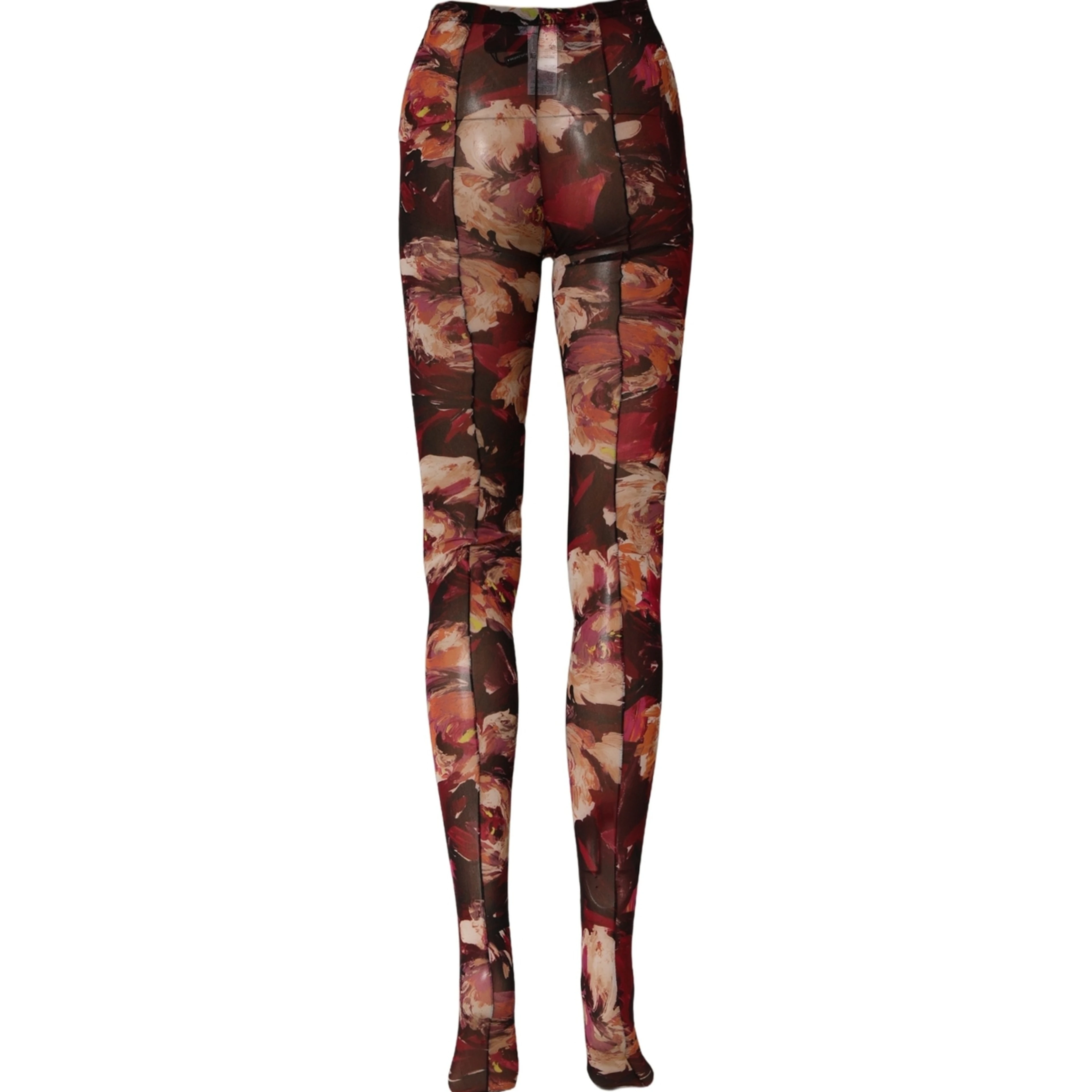 Multicolor Floral Nylon Tights Stockings Socks