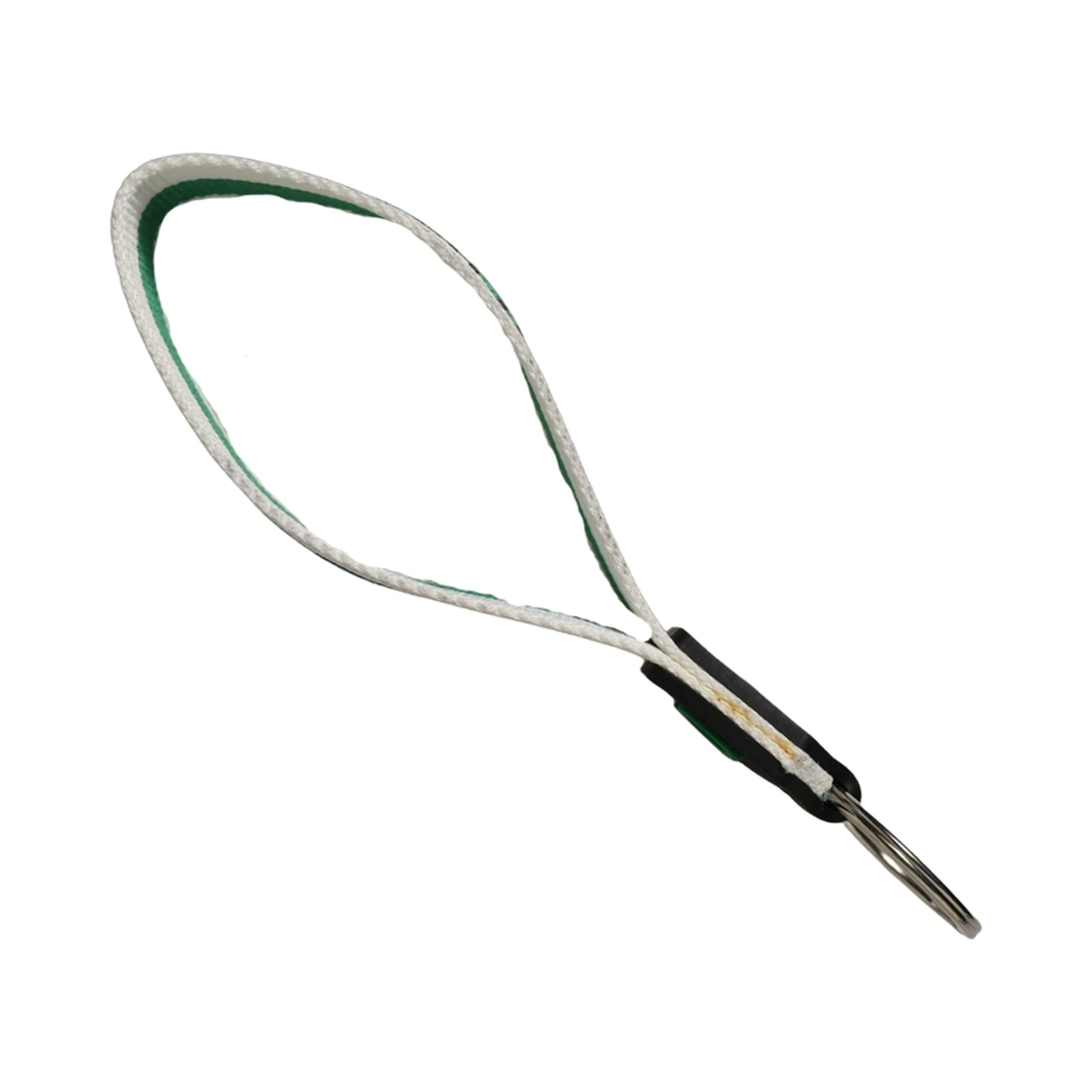 Green Logo Polyester Silver Brass Holder Keychain Keyring