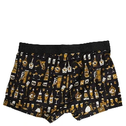 Black Cocktail Print Regular Boxer Underwear