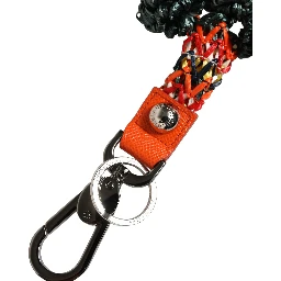 Multicolor Raffia Leather Clasp Finder Chain Keyring