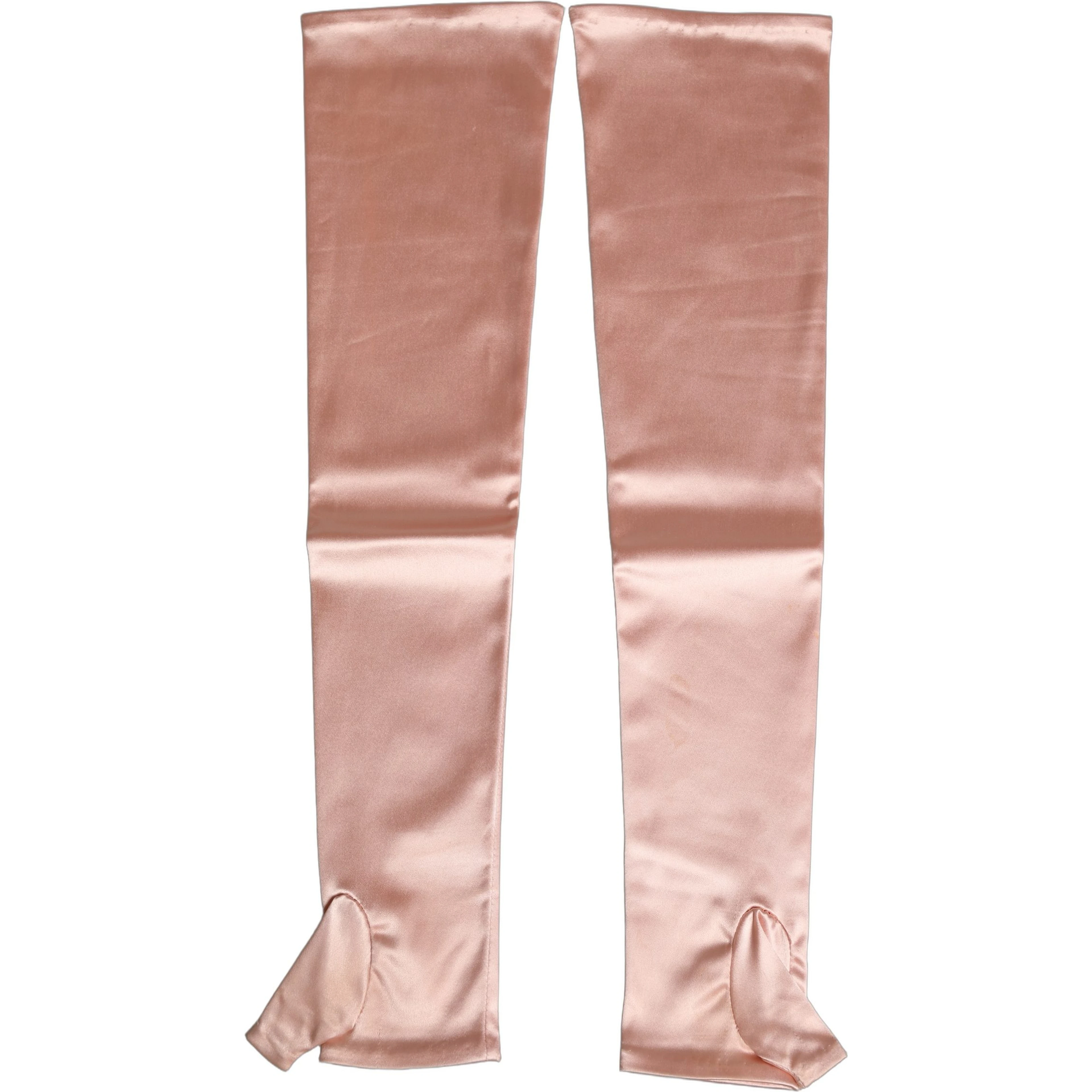 Pink Satin Long Opera Fingerless Gloves