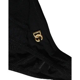 Black Cutout Logo One Piece Swimsuit Swimwear