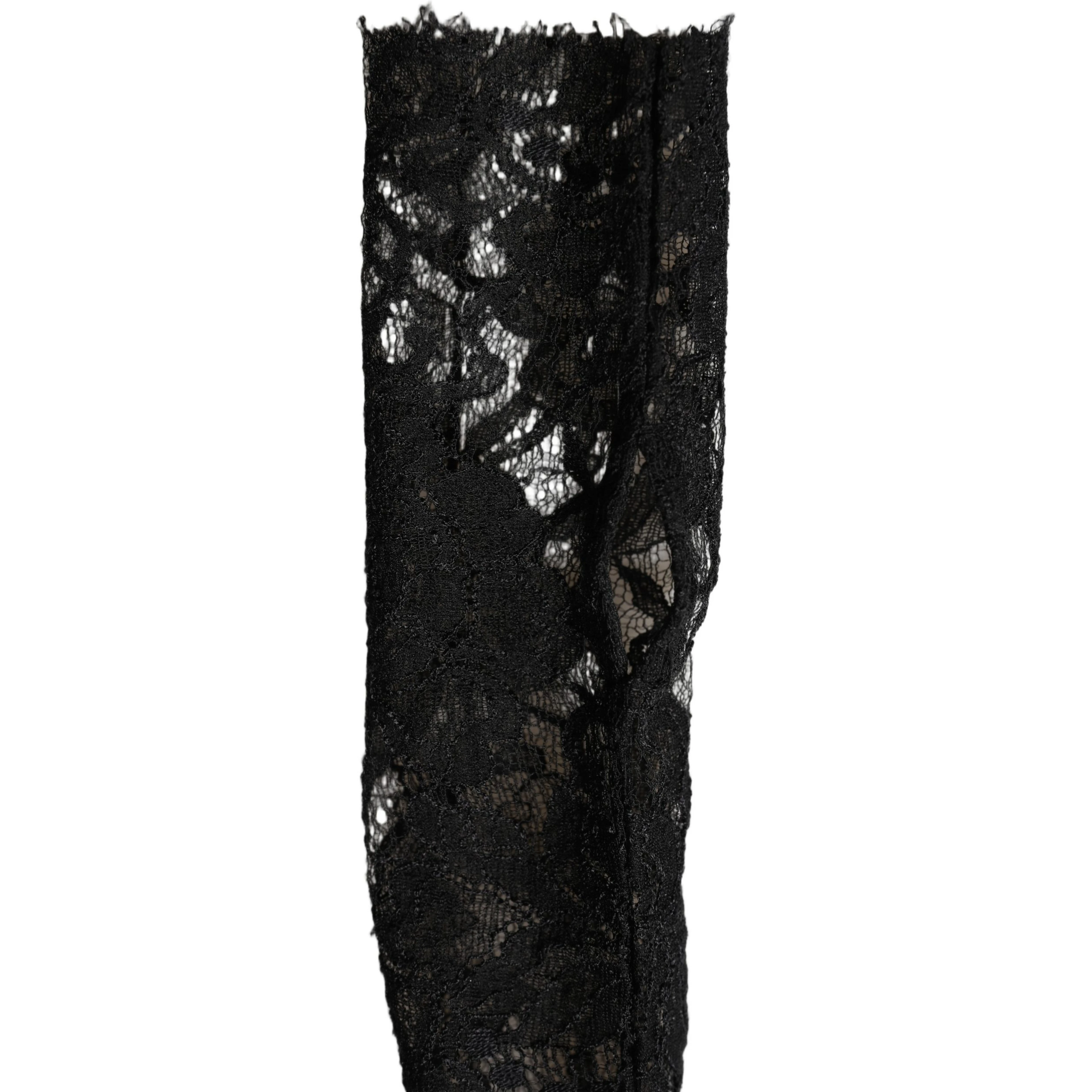 Sleeves Black Nylon Floral Lace Warmer Arm
