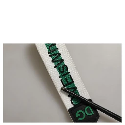 Green Logo Polyester Silver Brass Holder Keychain Keyring