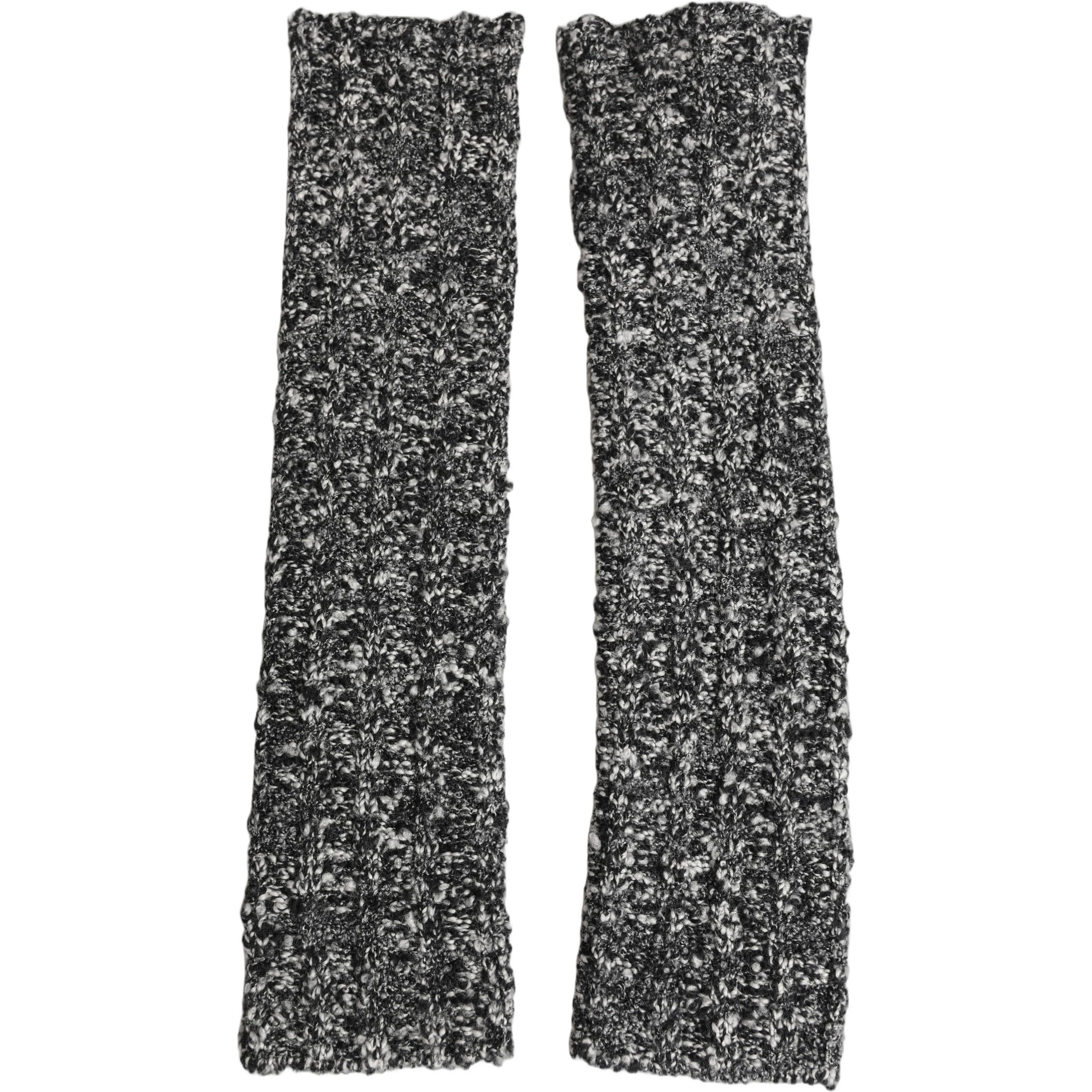 Sleeves Black Wool Blend Knitted Warmer Arm