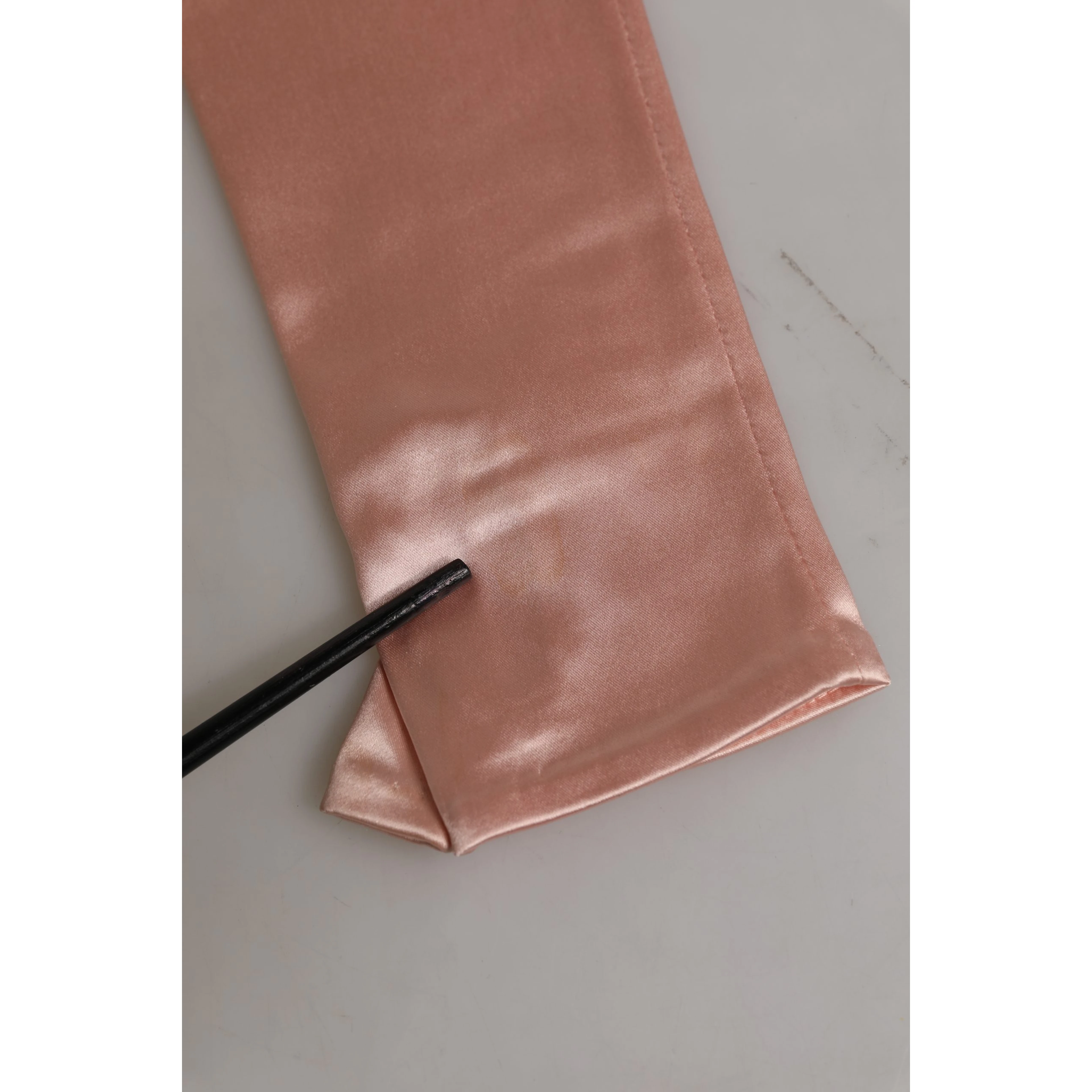 Pink Satin Long Opera Fingerless Gloves