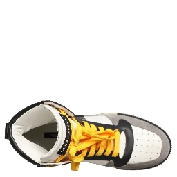 Multicolor Leather High Top Men Sneakers Shoes