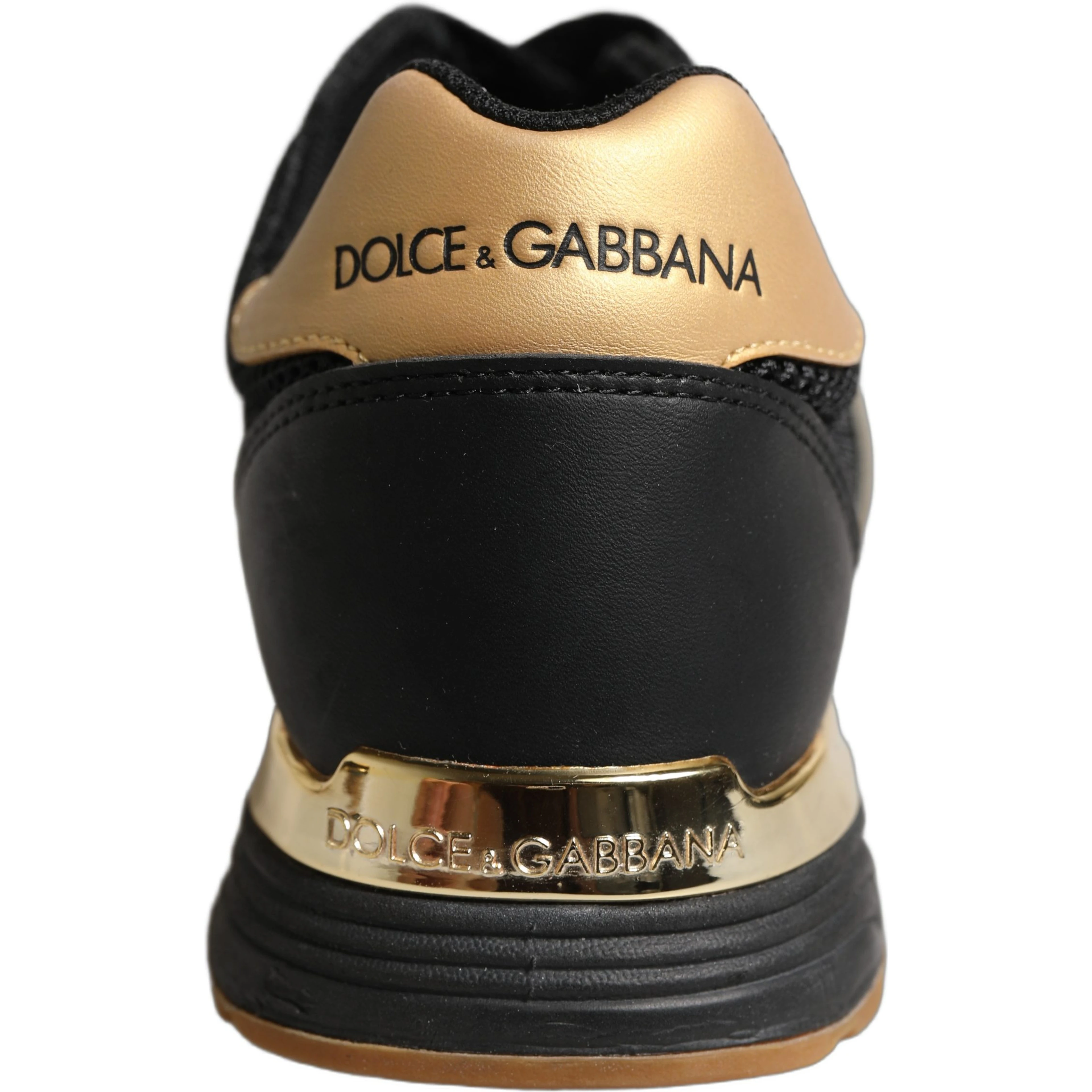 Black Gold Leather Low Top Sneakers Shoes