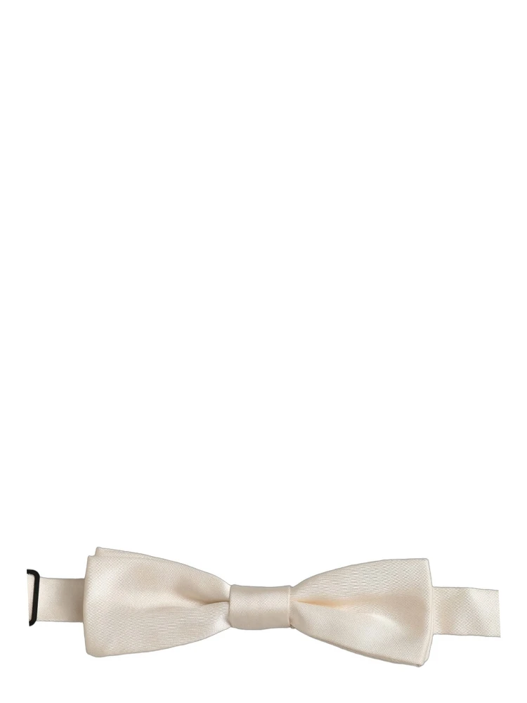 Men White 100% Silk Adjustable Neck Papillon Bow Tie