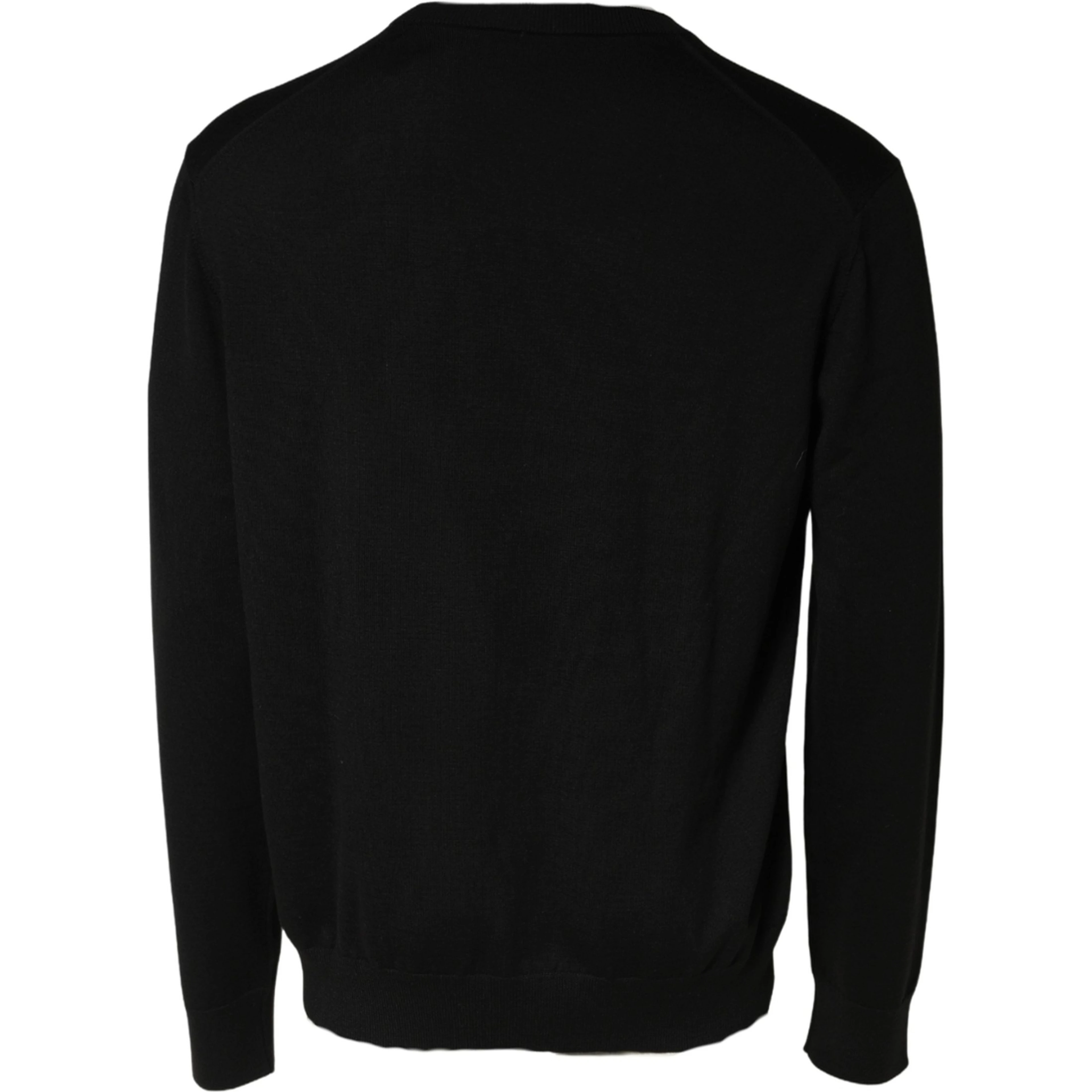 Black Wool DG Logo Men Crew Neck Sweater