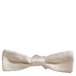 Men White 100% Silk Adjustable Neck Papillon Bow Tie