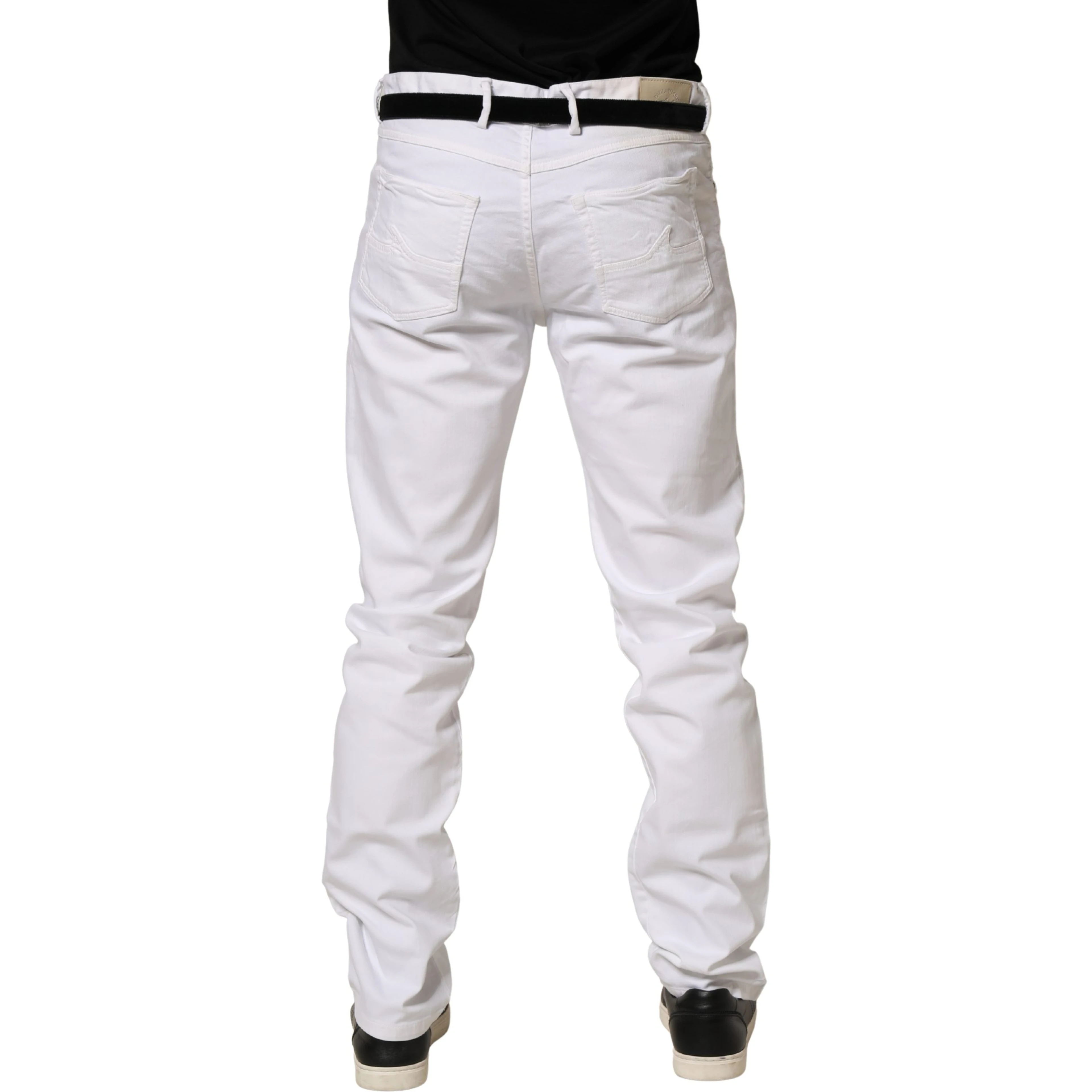 White Skinny Mid Waist Men Denim Trouser Jeans