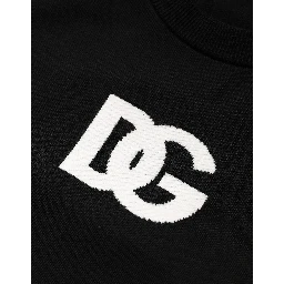 Black Wool DG Logo Men Crew Neck Sweater