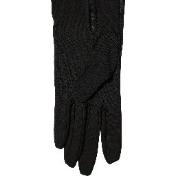 Black Viscose Long Elbow Length Gloves