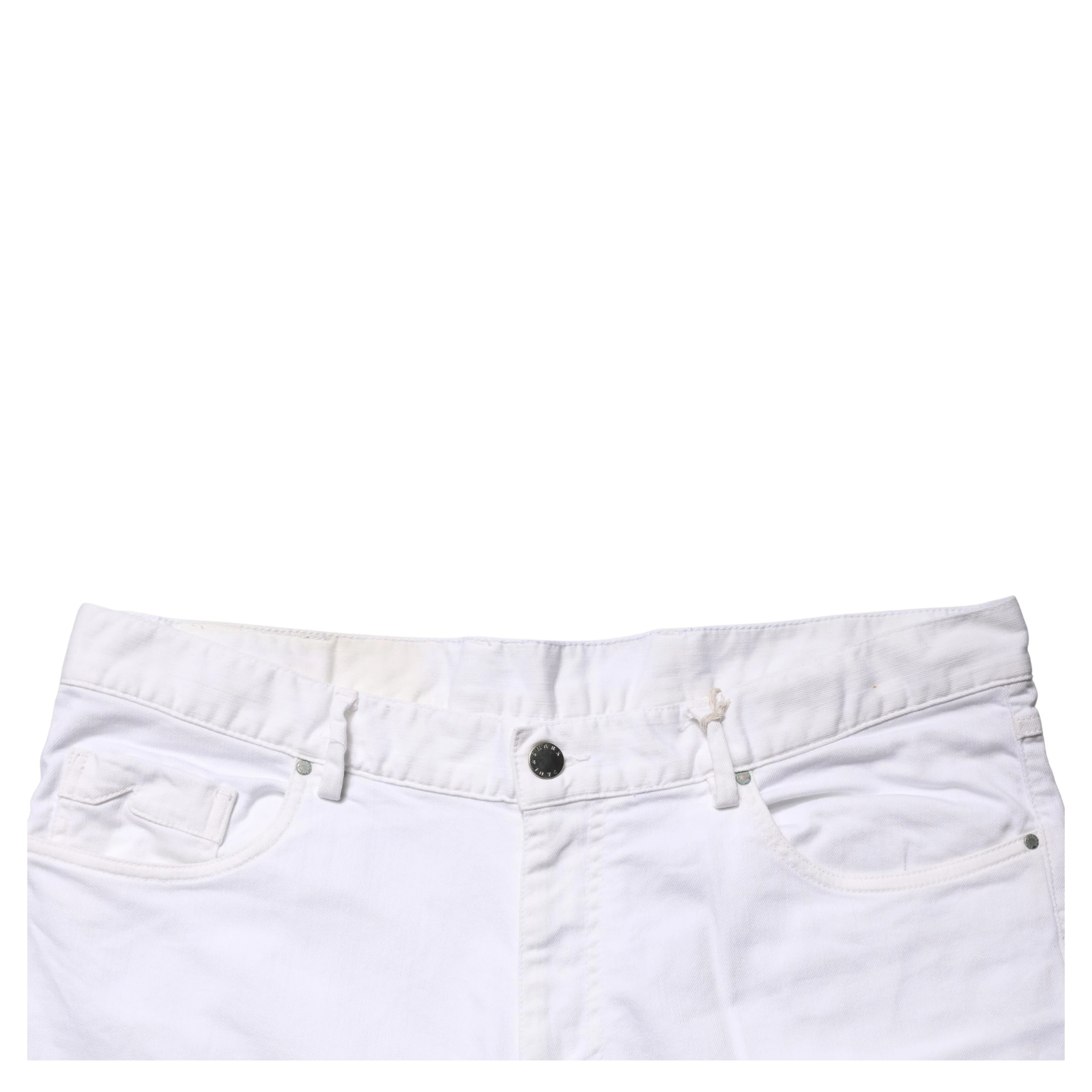 White Skinny Mid Waist Men Denim Trouser Jeans