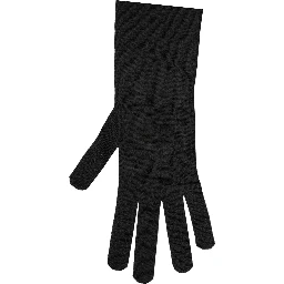 Black Polyester Long Elbow Length Gloves