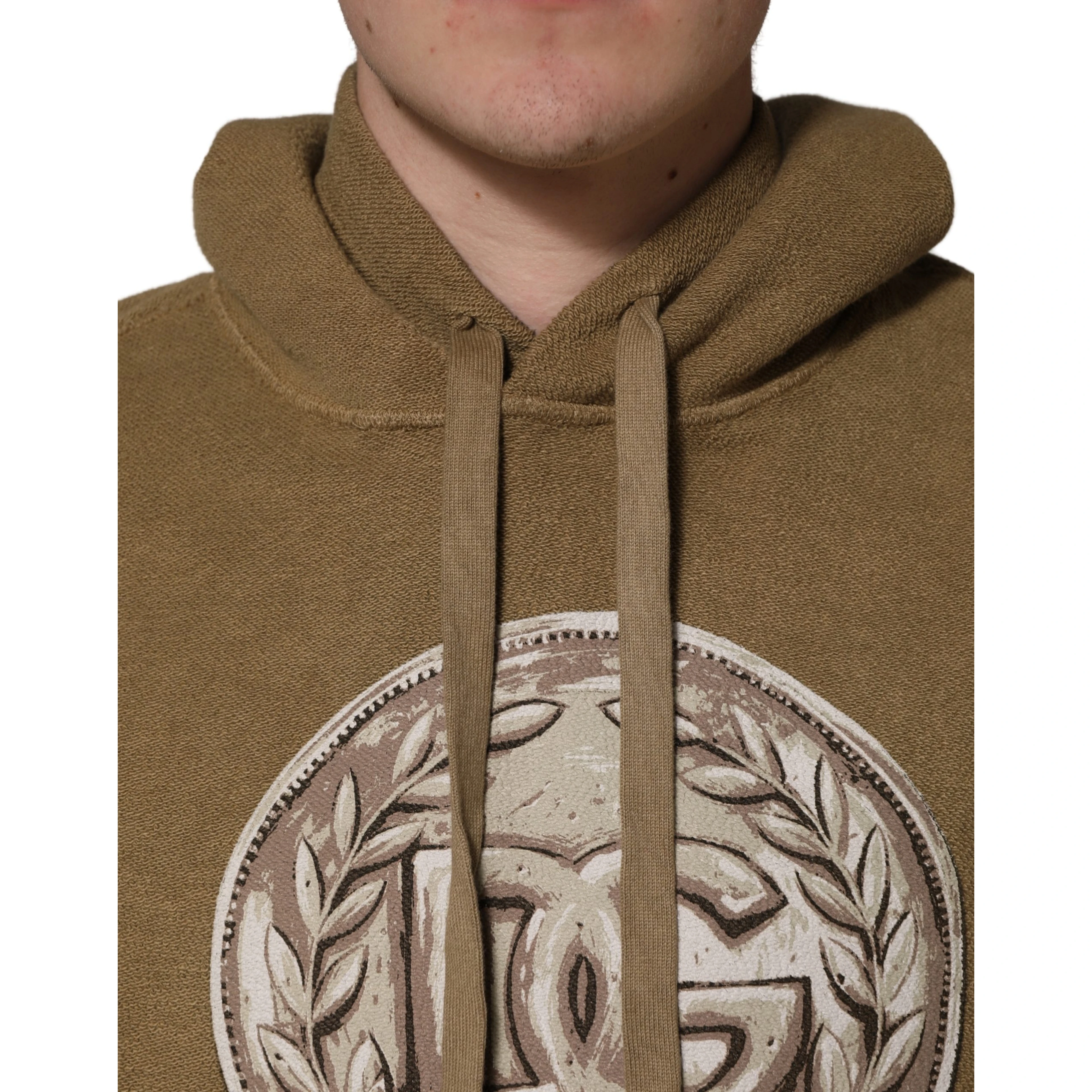 Brown Embossed Logo Hooded Sweatshirt Sweater