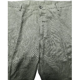 Gray Linen Tapered Men Dress Trouser Pants