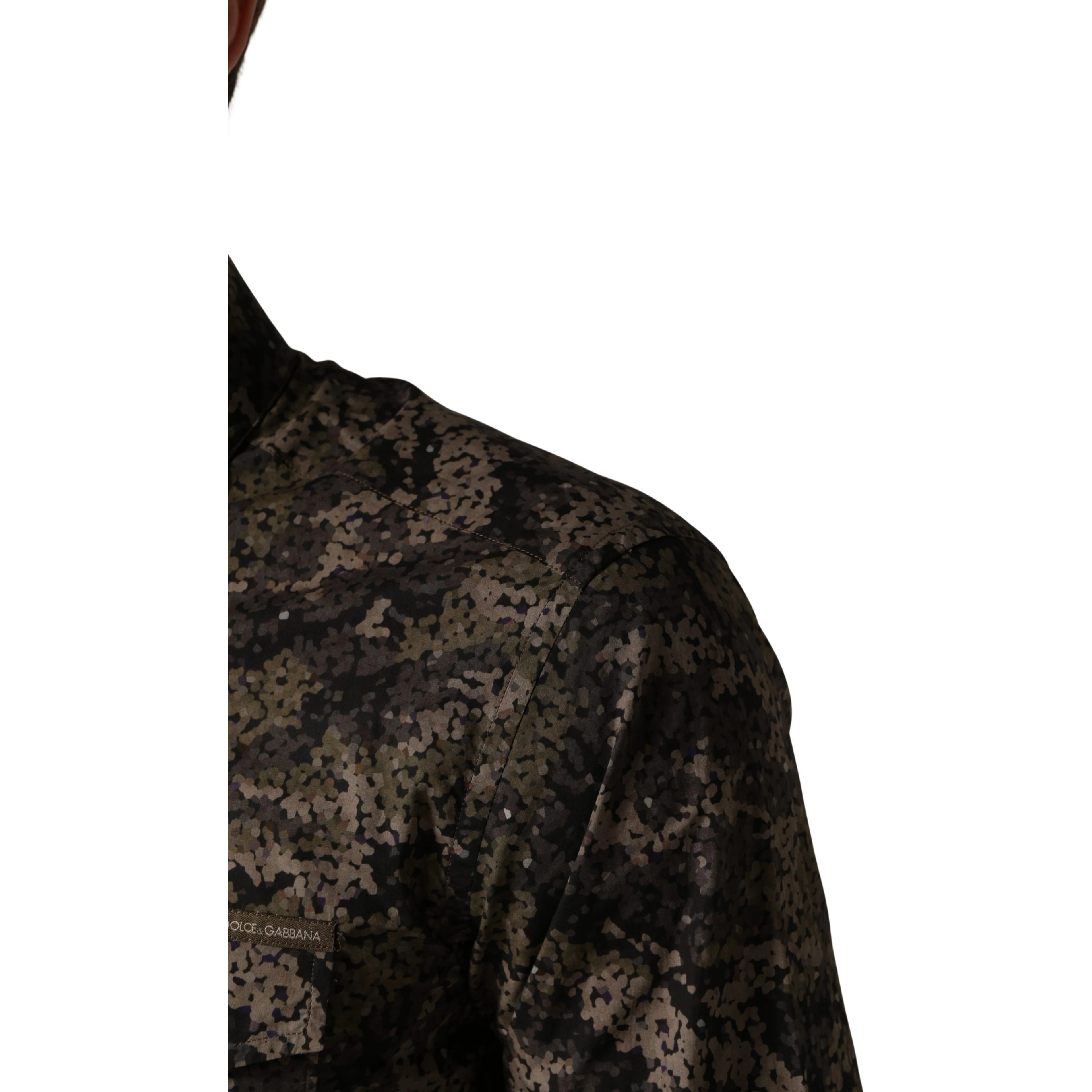 Brown Camouflage Long Sleeve Men Dress Shirt