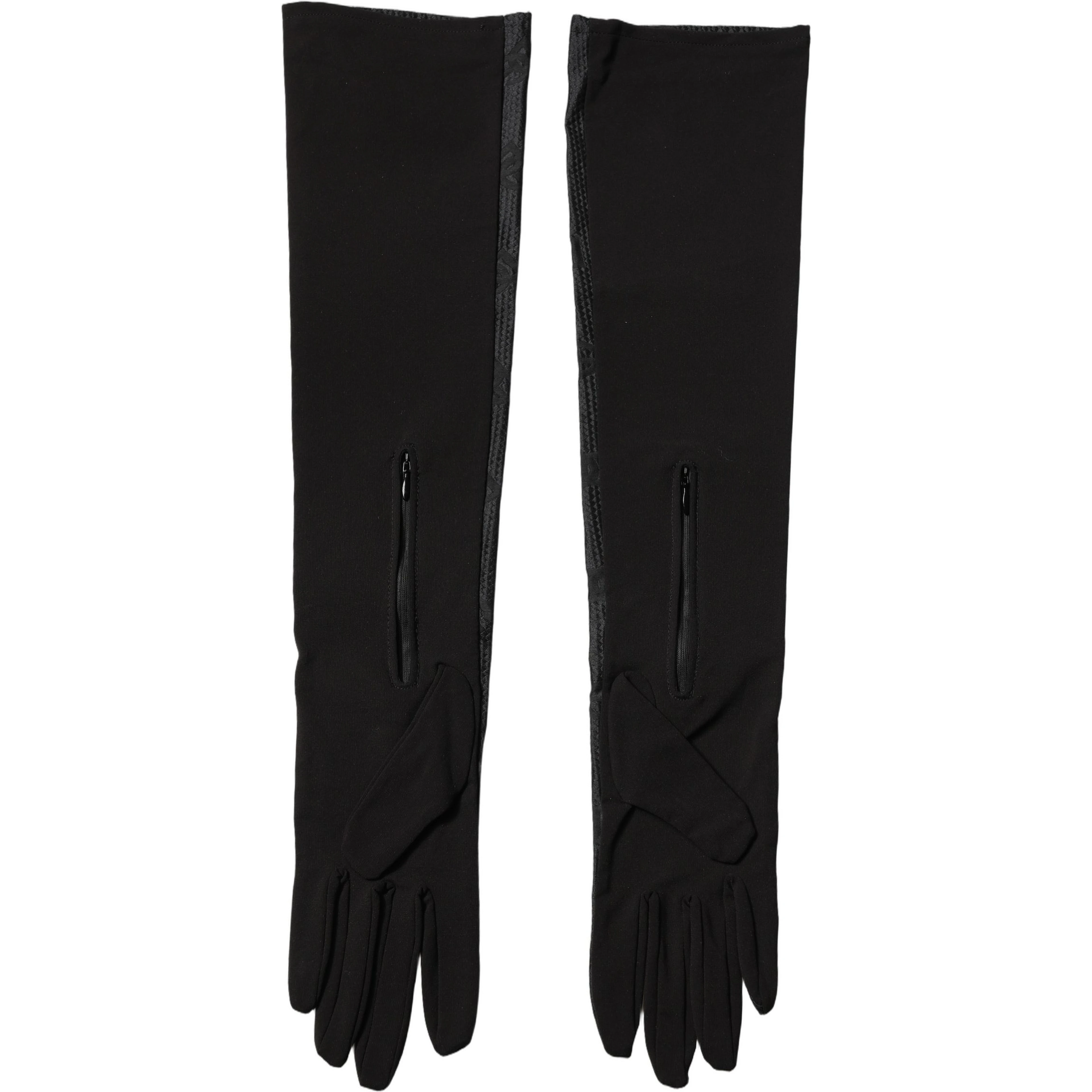 Black Viscose Long Elbow Length Gloves