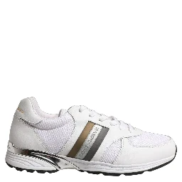 White Leather Mesh Low Top Neb Sneakers Shoes