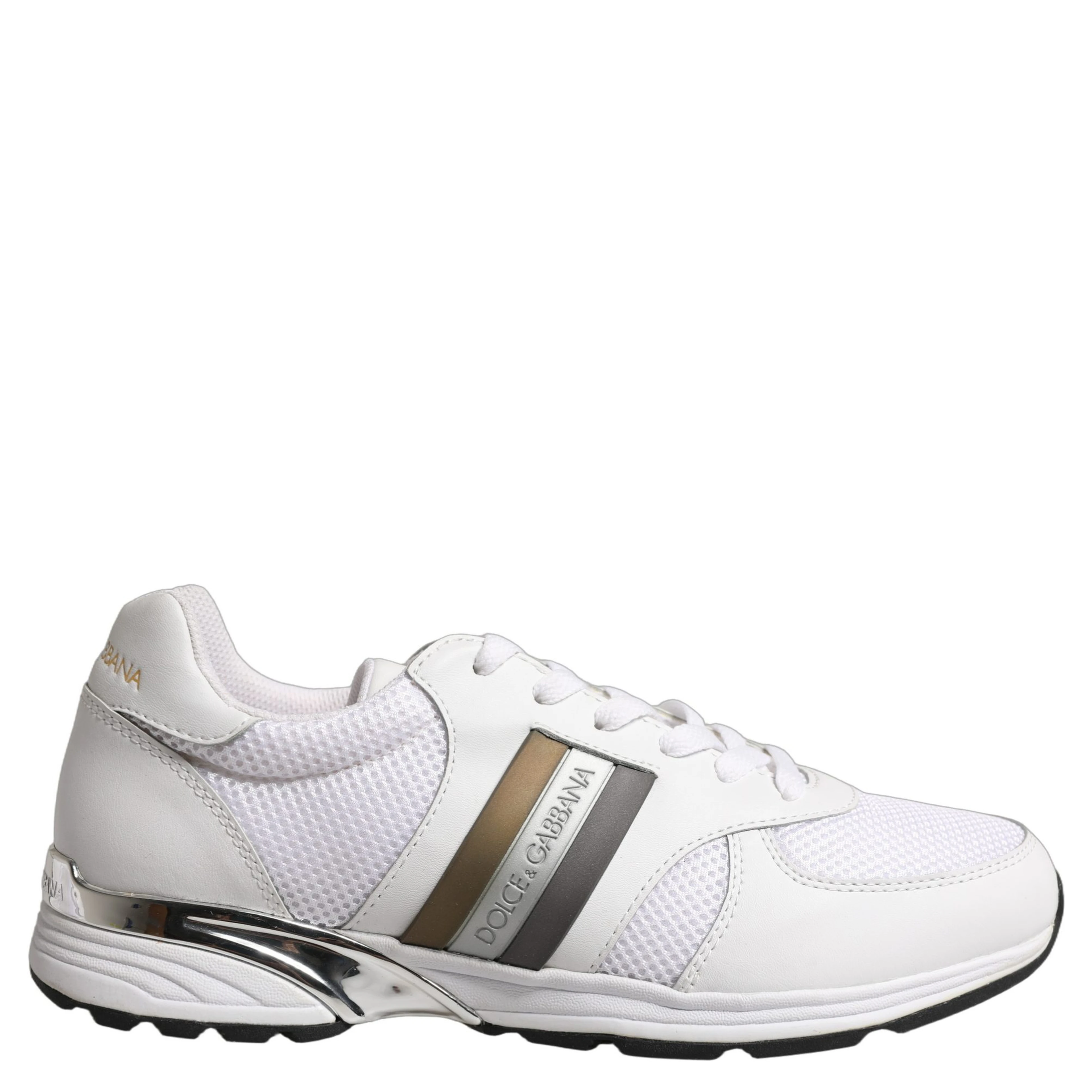 White Leather Mesh Low Top Neb Sneakers Shoes