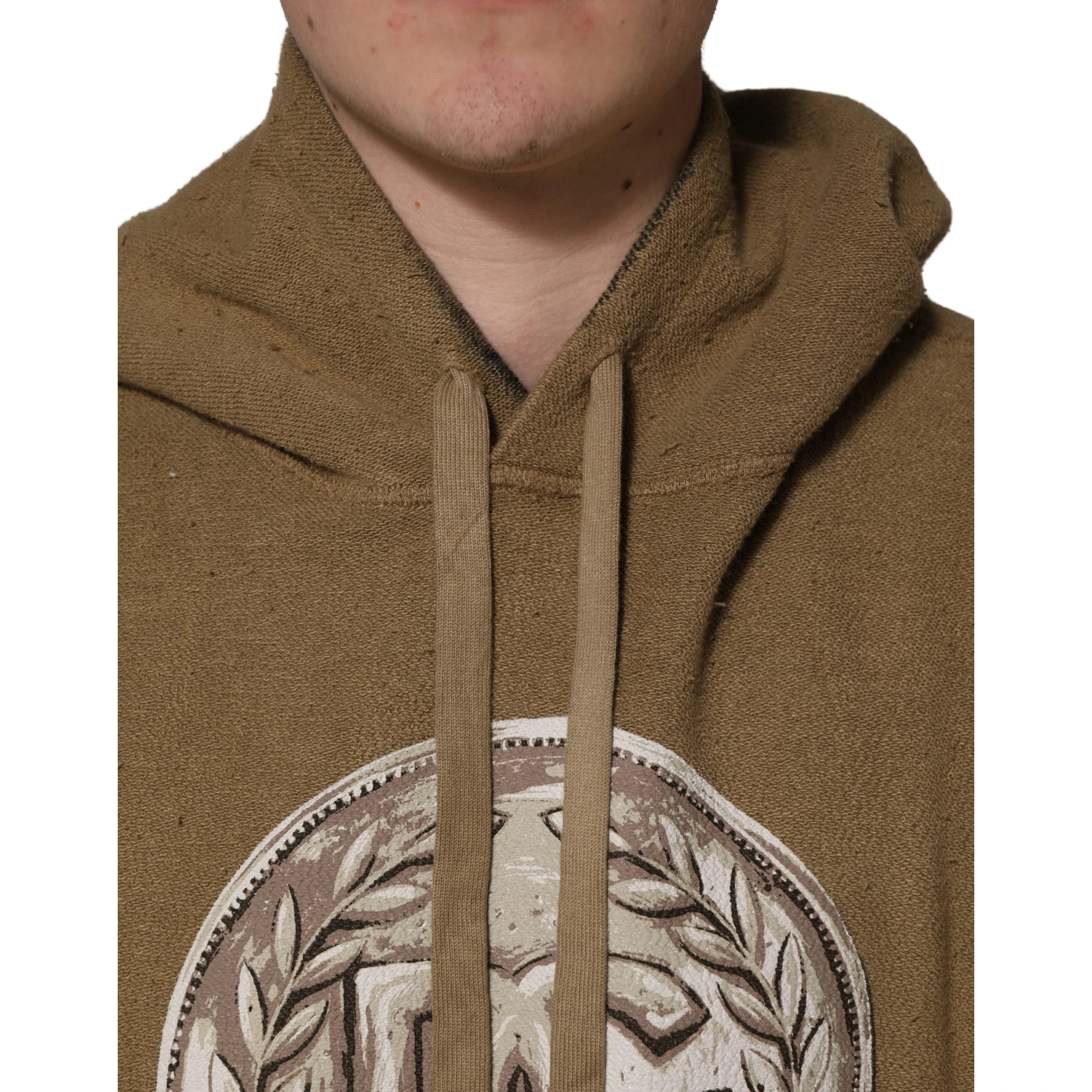 Brown Embossed Logo Hooded Sweatshirt Sweater