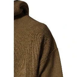 Brown Embossed Logo Hooded Sweatshirt Sweater