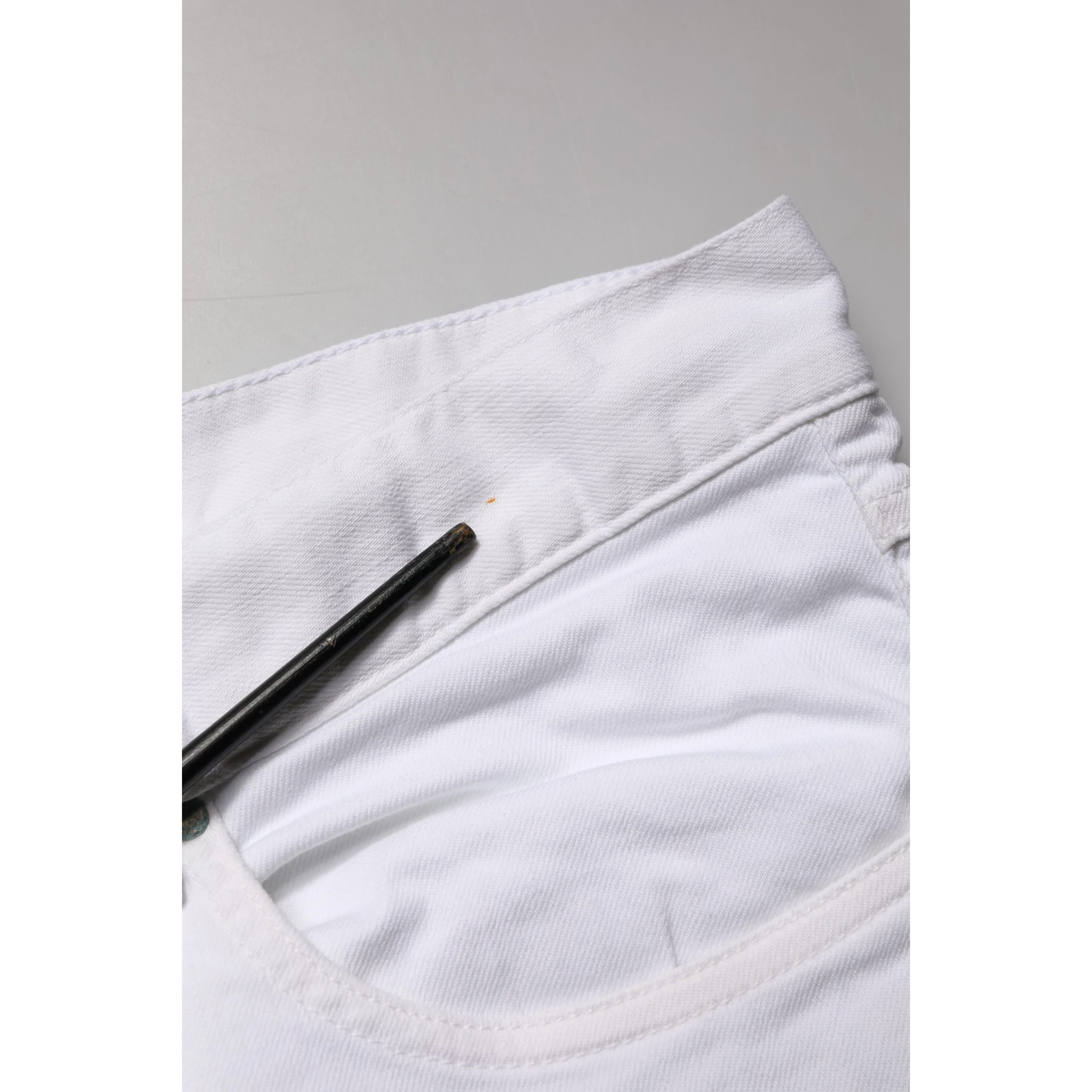 White Skinny Mid Waist Men Denim Trouser Jeans