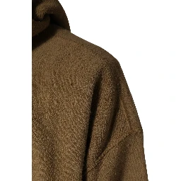Brown Embossed Logo Hooded Sweatshirt Sweater