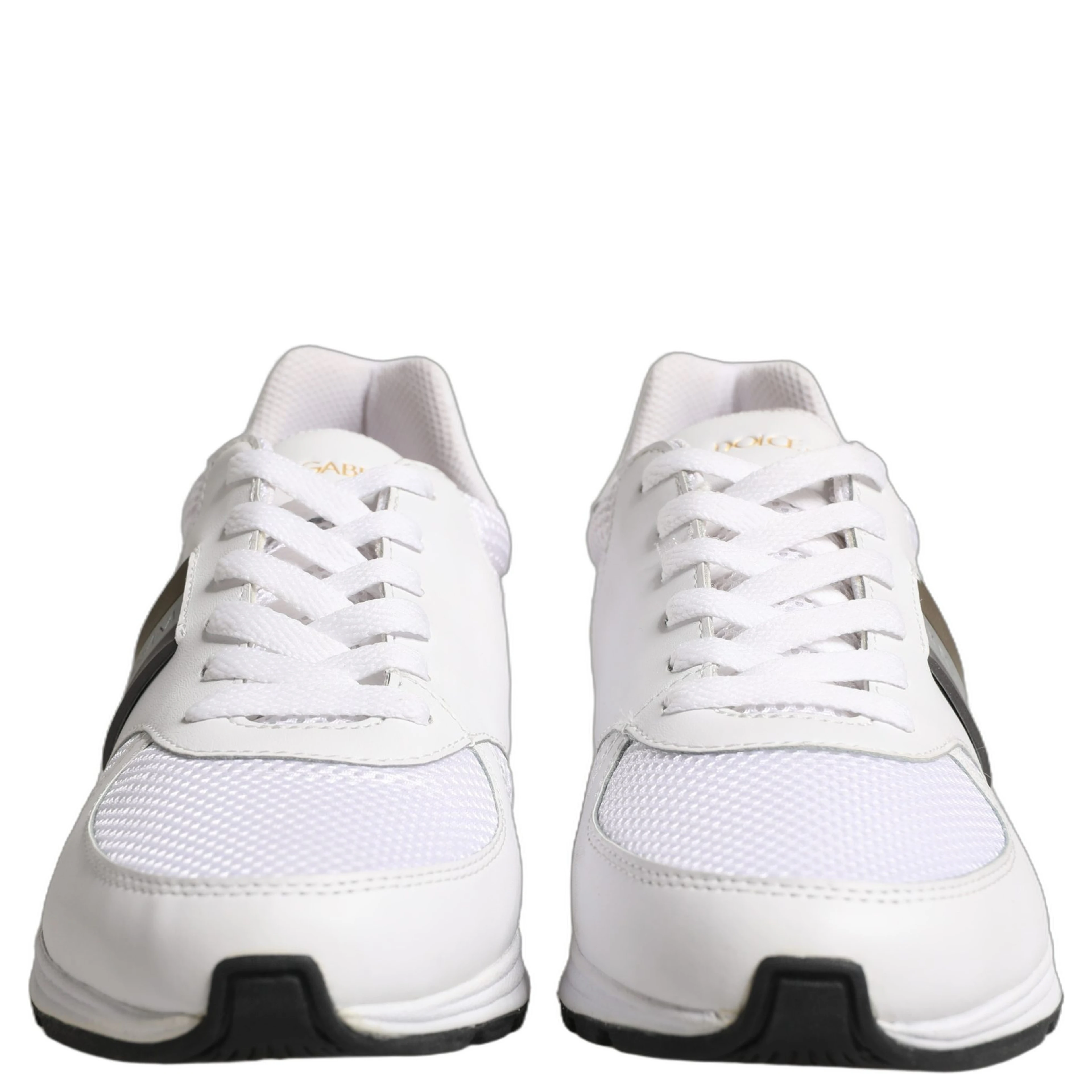 White Leather Mesh Low Top Neb Sneakers Shoes