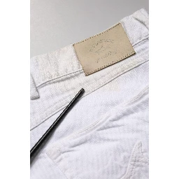 White Skinny Mid Waist Men Denim Trouser Jeans
