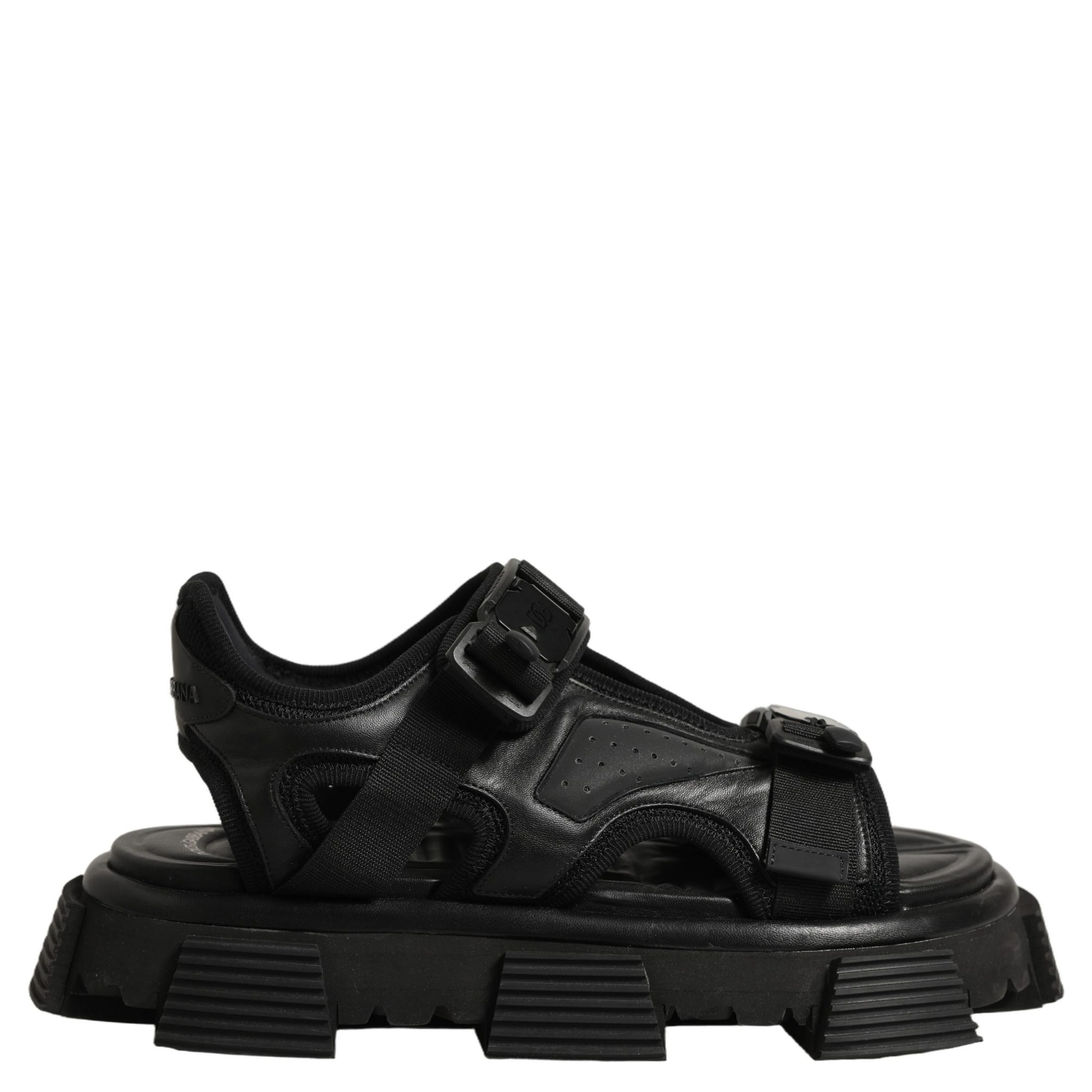 Black Logo Detailed Men Chunky Sandals Shoes