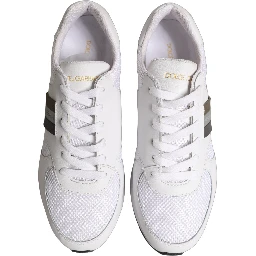 White Leather Mesh Low Top Neb Sneakers Shoes